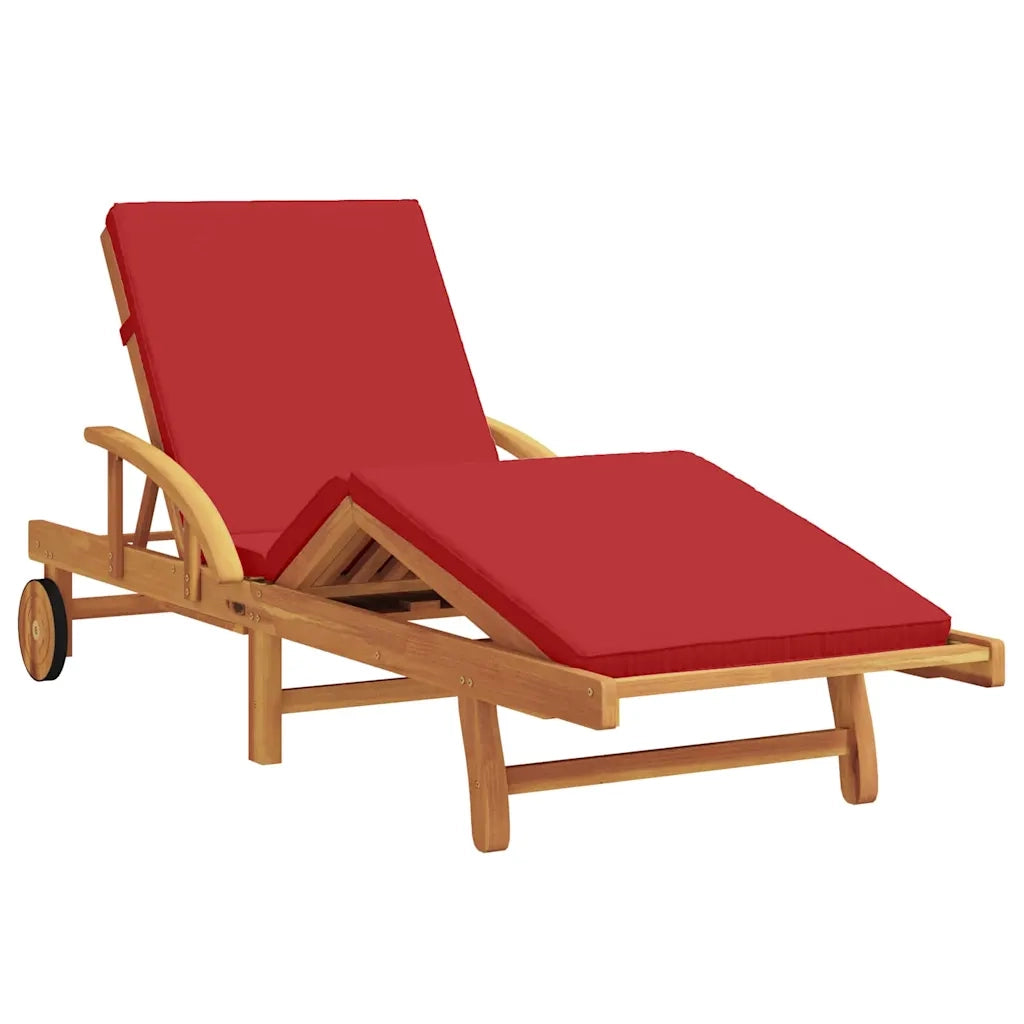 Lettino da sole Rosso 200 x 67 x 84 cm Legno di Acacia Massello 4105531