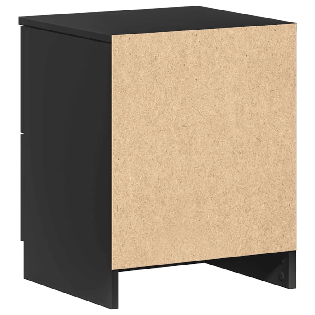 Comodini 2 pz con 2 Cassetti-Set di 2 Tavolino da notte Neri 40x36x50 cm