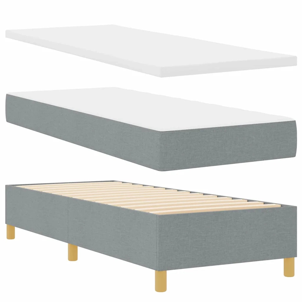 Letto a molle con testiera Grigio chiaro 200 x 80 cm Tessuto 3344331