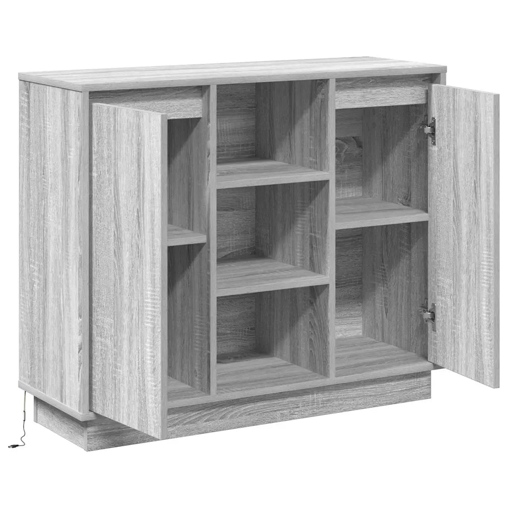 Madia LED Grigio Sonoma 90 x 32 x 75 cm Legno multistrato 869687
