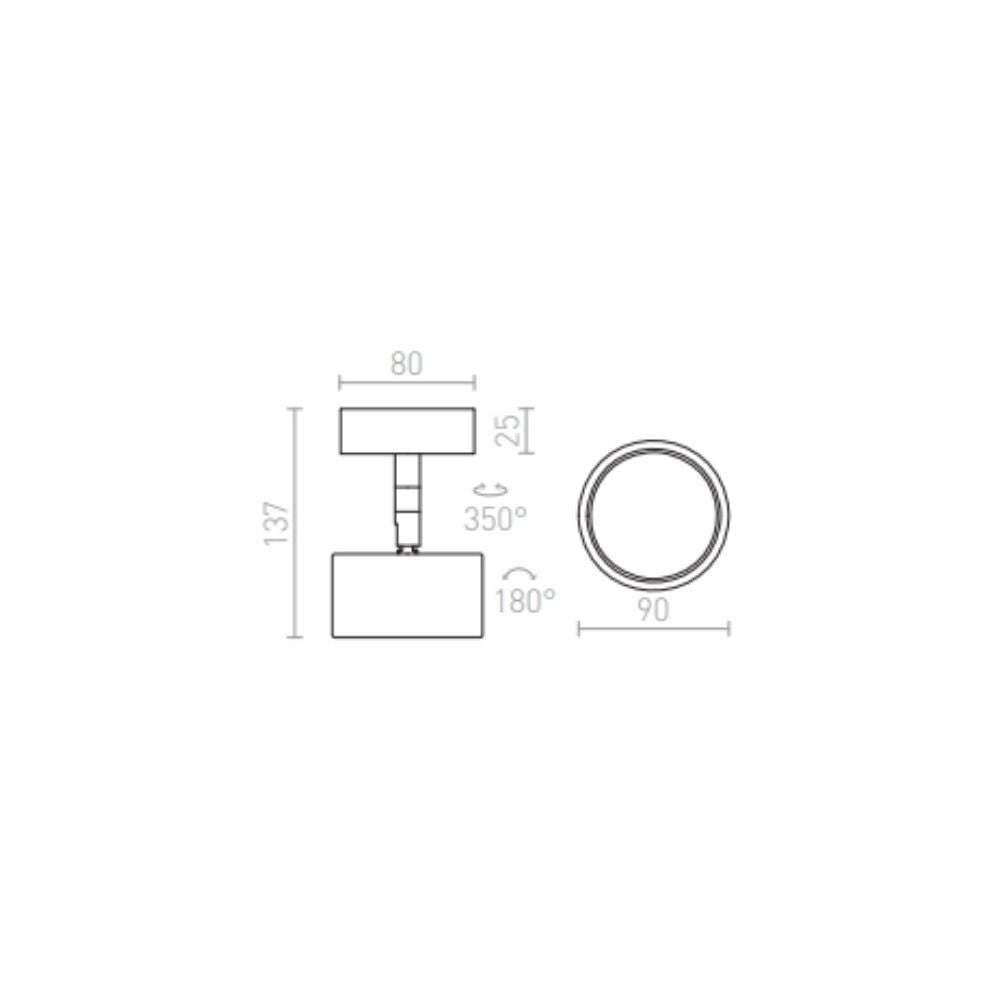 Faretto PIXIE inclinabile nero cromo 230V LED GX53 7W