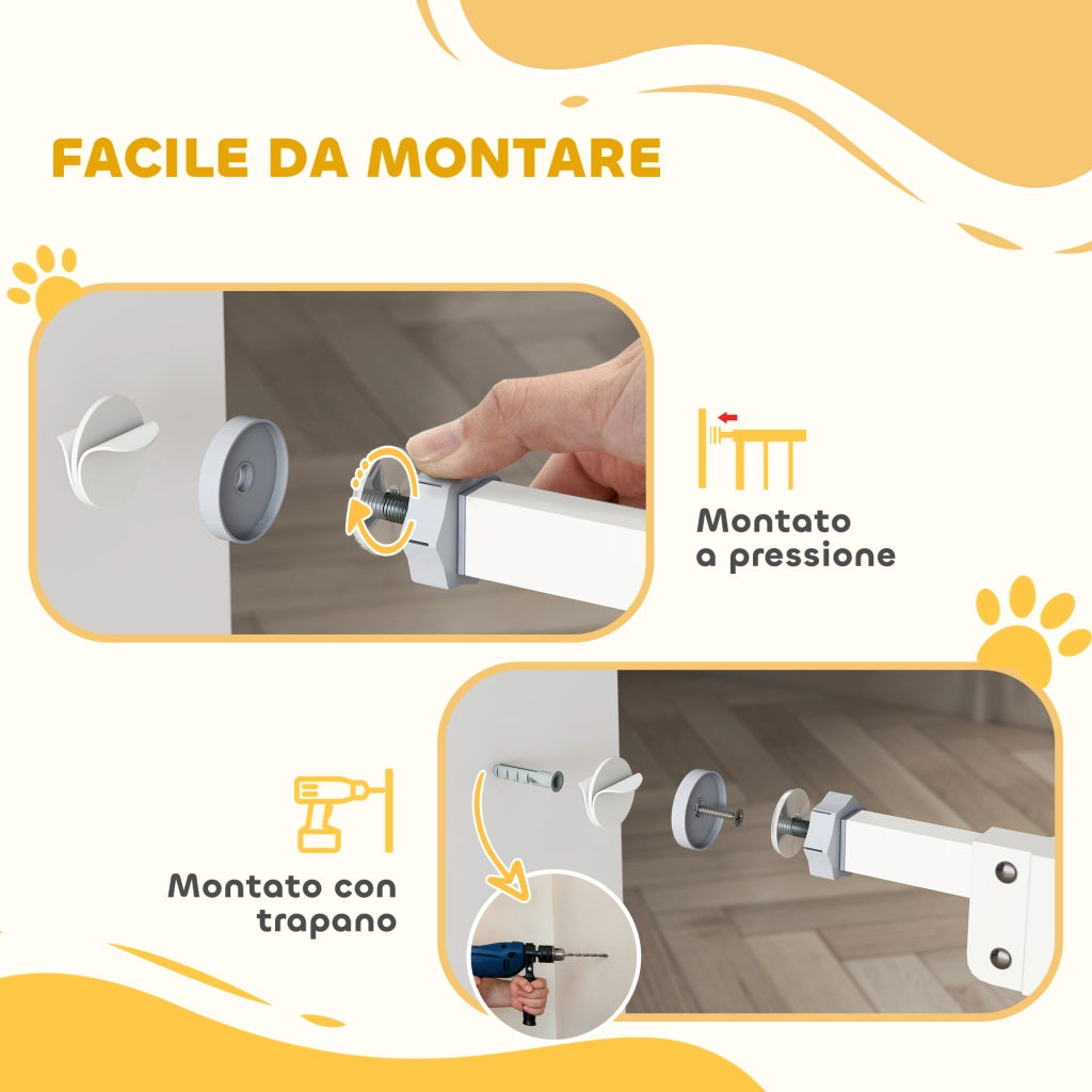 Cancelletto per Cani con Porta ¨C Minimal ¨C Bianco 74x91 cm