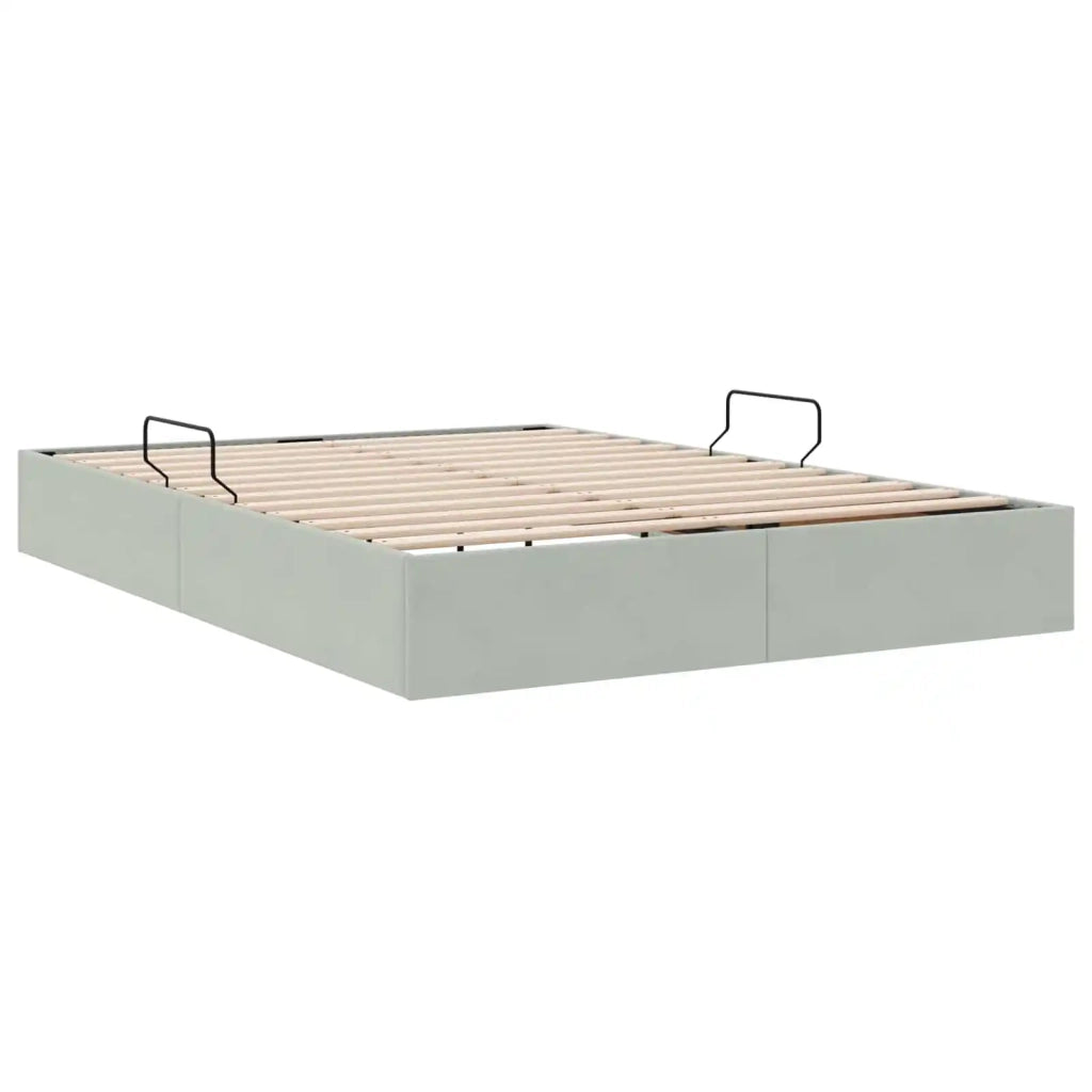 Letto ottomano Grigio Chiaro 140 x 200 cm Velluto 3442886