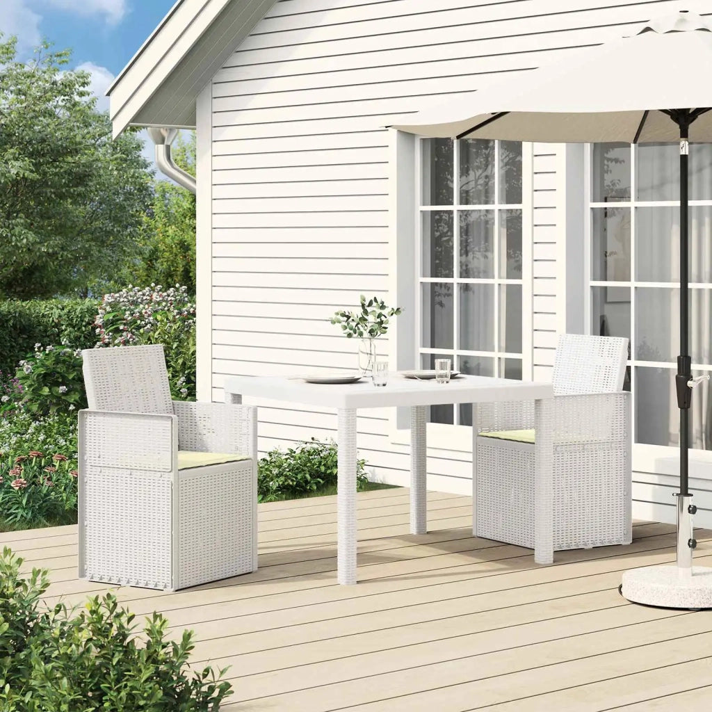 Sedie da pranzo da giardino 2 pcs Bianco e Crema PP 899997