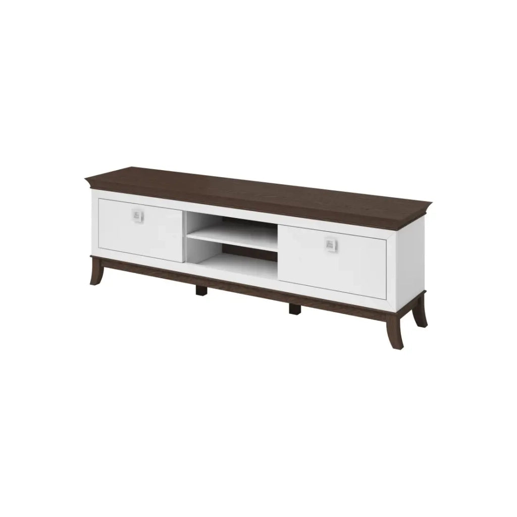 Mobile TV XL 196 cm collezione PALACE. Colore bianco e rovere.