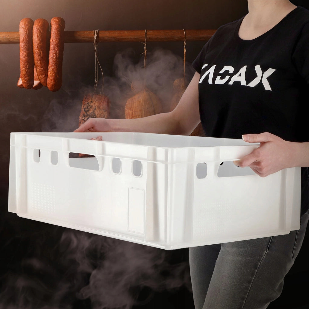 Contenitore per carne in plastica KADAX Euro E2, robusto, certificato, 40L