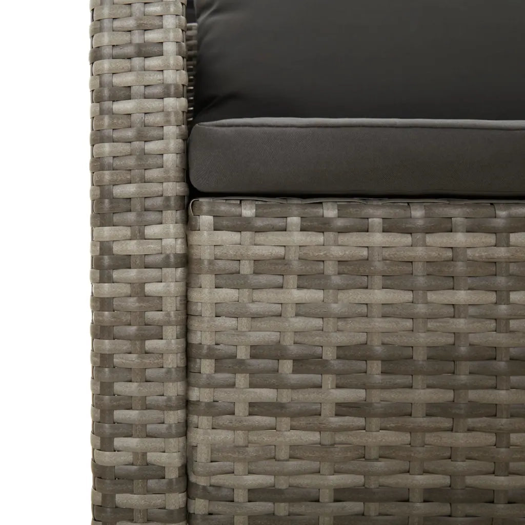 Set Divani da Giardino 7 pz con Cuscini in Polyrattan Grigio 3187293