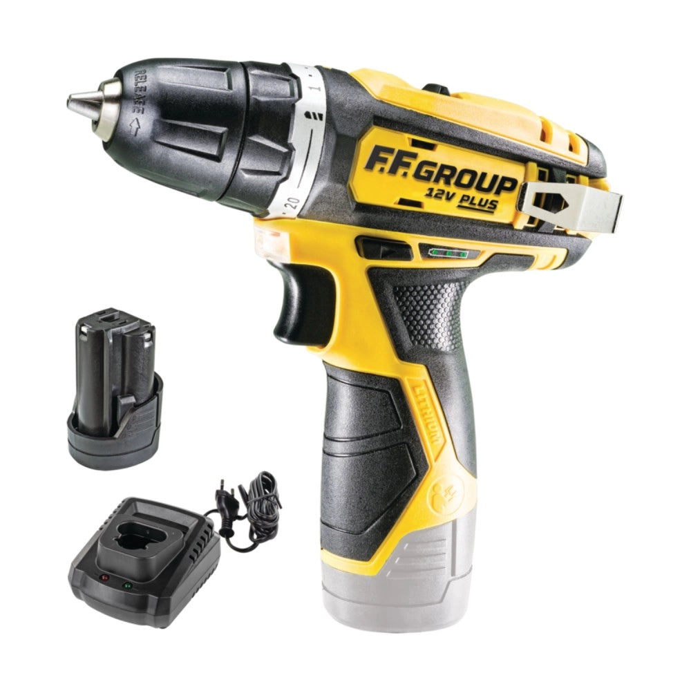 Ff group cdd 12v plus trapano avvitatore con 1 batteria uso semi professionale