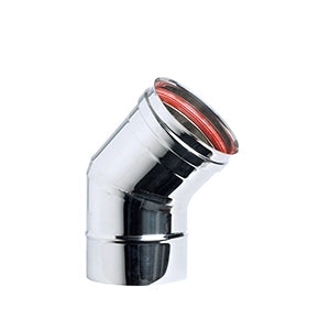 Tubo curva a 2 settori acciaio INOX Ala 100mm x 45¬∞