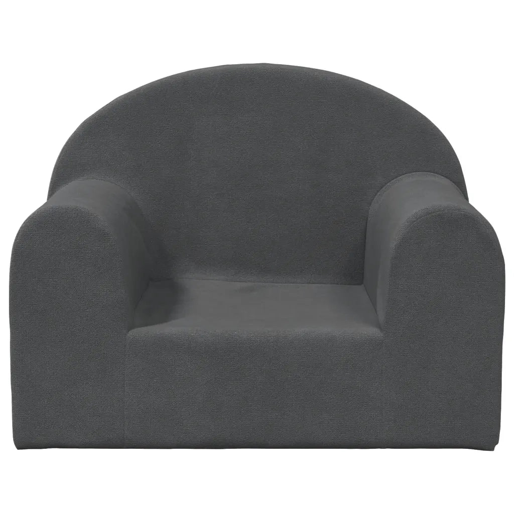 Divano per Bambini Antracite in Morbido Peluche 357006