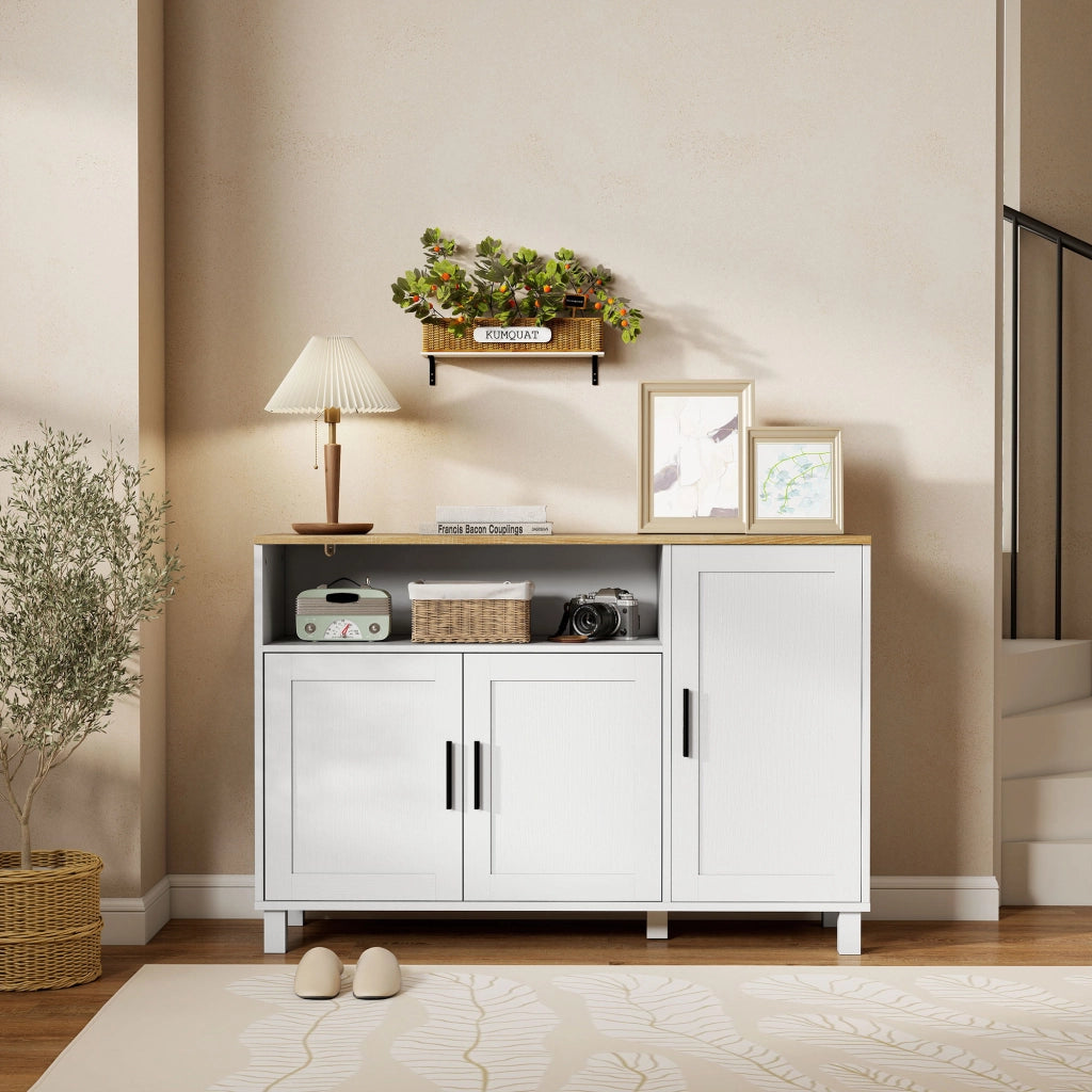 Armadio a 3 Ante con Ripiani Regolabili ¨C Minimal ¨C Bianco