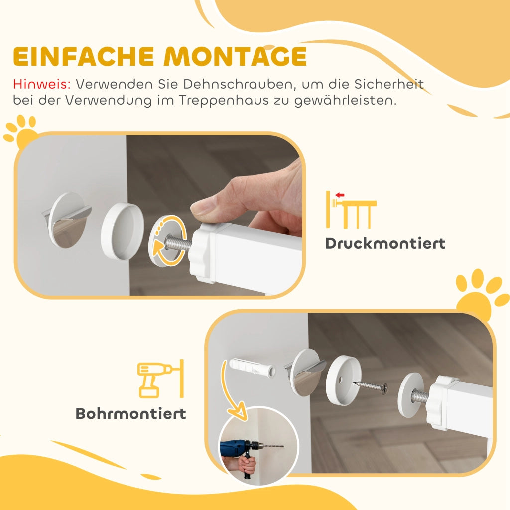 Cancelletto di sicurezza ¨C Xylo ¨C metallo bianco, 76-97 cm, montaggio senza forare