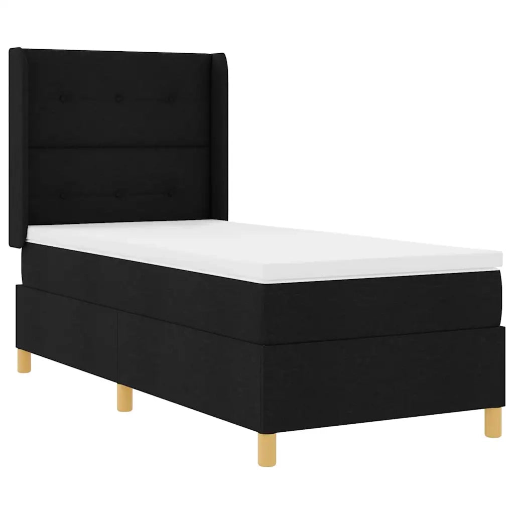 Letto a molle con materasso Nero 80 x 200 cm Tessuto 3341800
