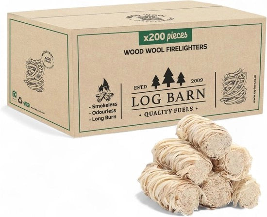 Aanstekers di legno - 200 pezzi, Vuurstarters ecocompatibili per barbecue, camini e forni