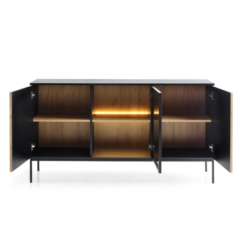 Komodee Cassettiera Laval K154 Rovere Wotan/Nero 154x83x39 cm