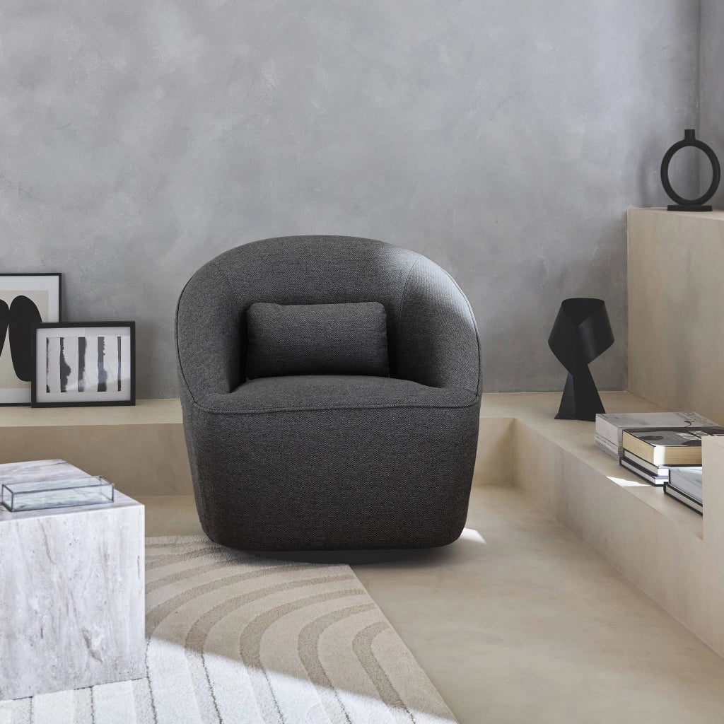 Poltrona girevole 360° con cuscino, grigio scuro