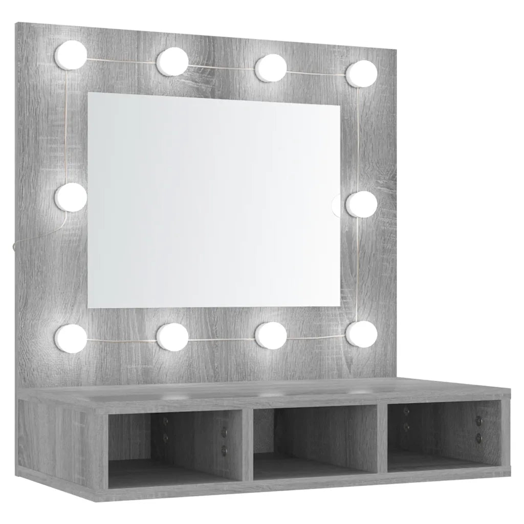 Mobile a Specchio | Armadio da bagno con LED Grigio Sonoma 60x31,5x62 cm