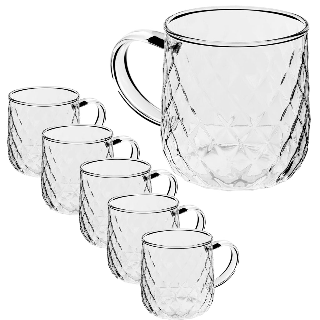 Set di 6 bicchieri da tè KADAX con manico per caffè, 350 ml.