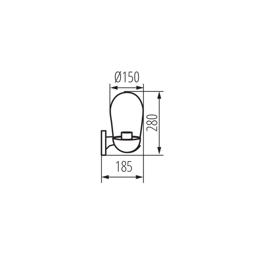 Applique esterna nera alluminio/vetro E27 15W Liego Kanlux