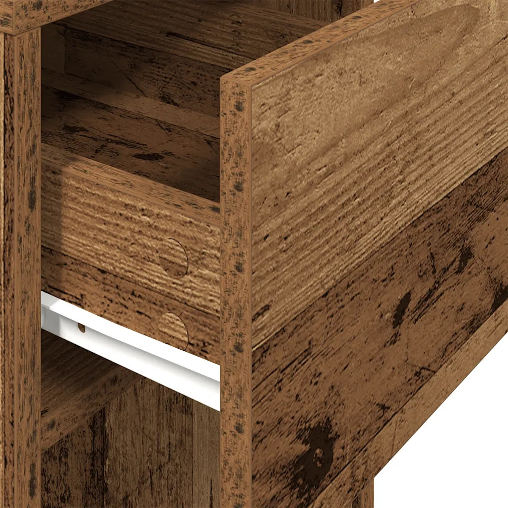 Supporto per Computer a Torre con Cassetto Antico 30x44x74 cm CFW7191956