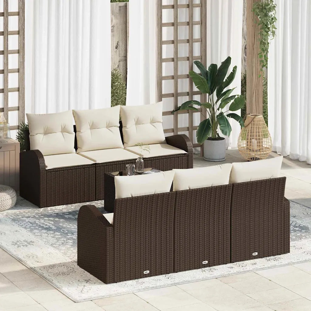 Set Divano da Giardino Marrone 55 x 55 x 37 cm polyrattan 3345928