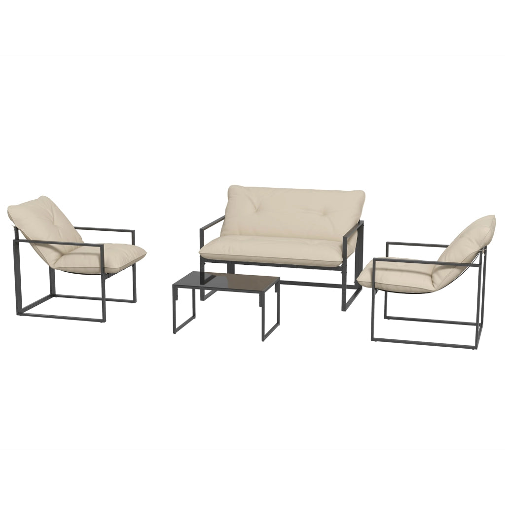 Set divano da giardino 4 posti ¨C Minimal ¨C grigio, polyrattan