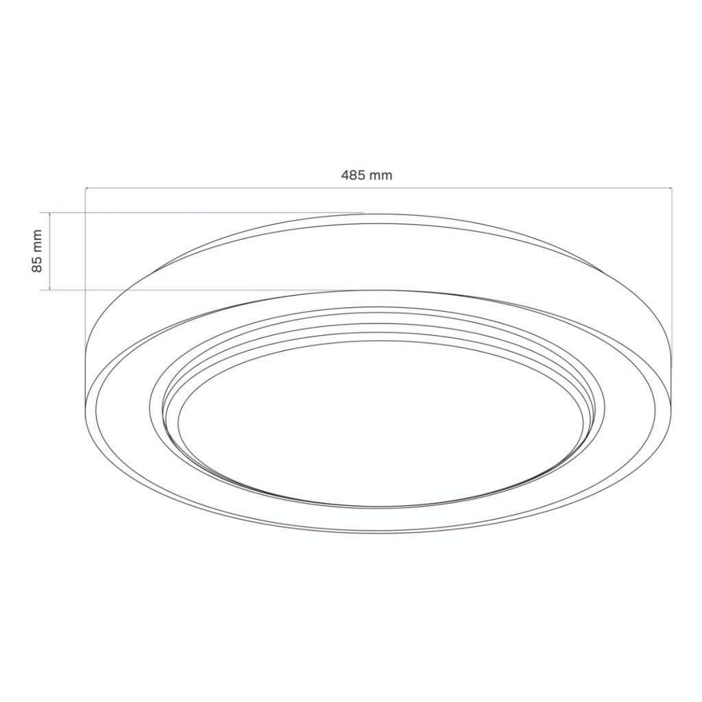 Plafoniera LED 72W tonda 48cm nera CCT telecomando