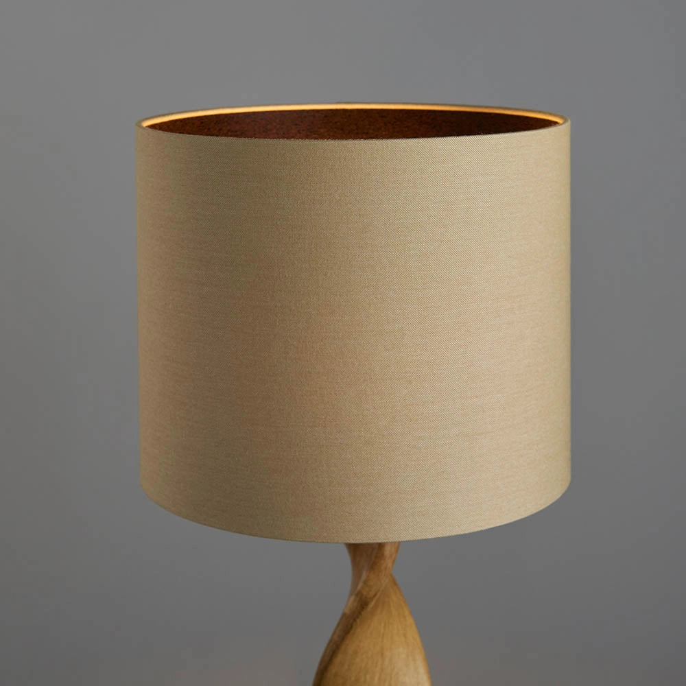 Lampada da tavolo scandinava Abia rovere lino E27 Endon