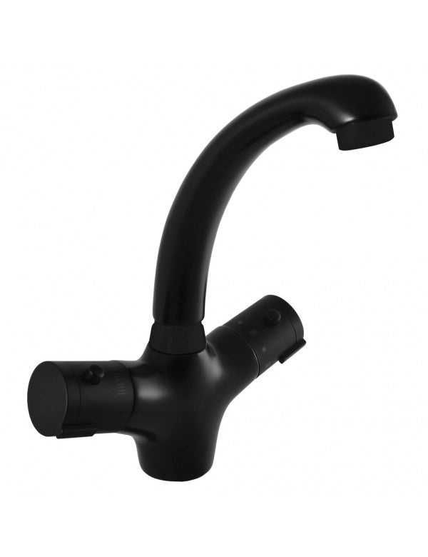 Miscelatore termostatico per lavabo in ottone nero opaco