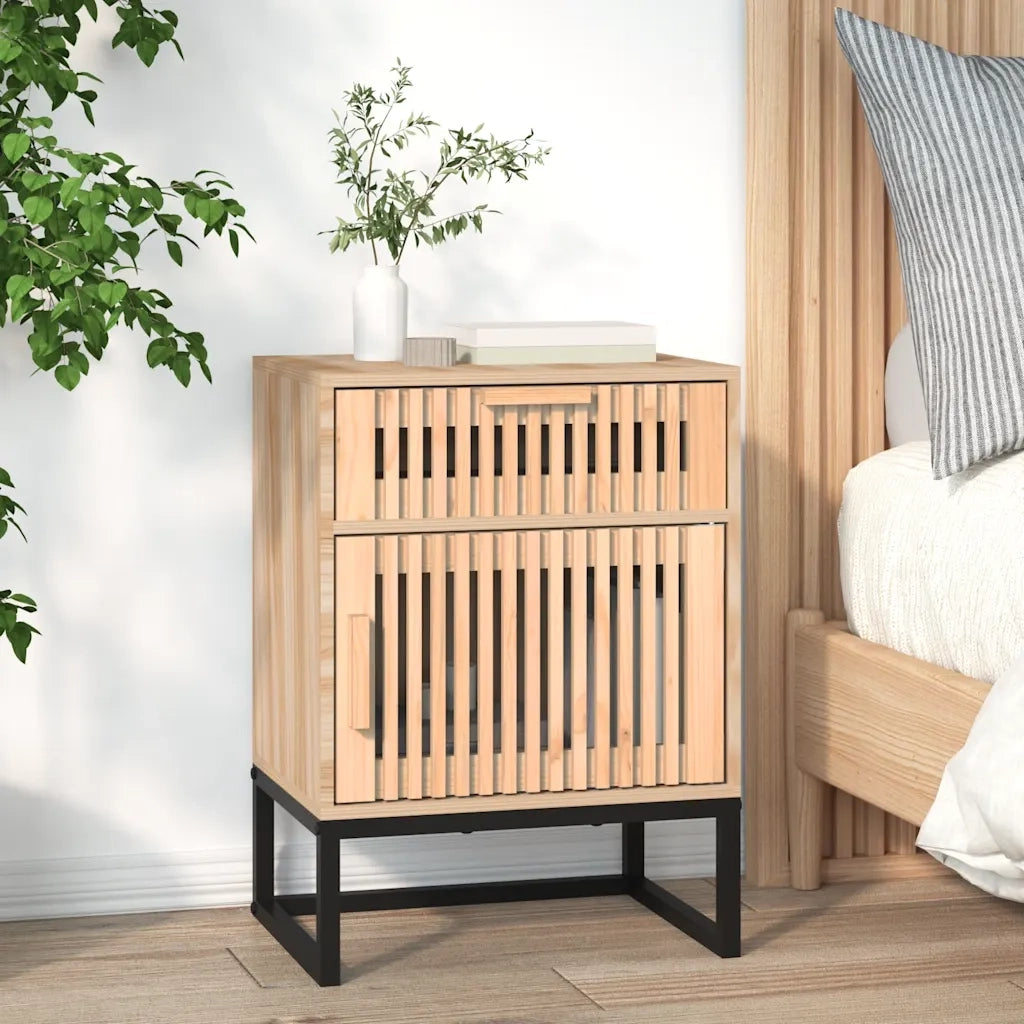 Comodini 2 pz 40x30x55,5 cm Legno Multistrato e Ferro 352096