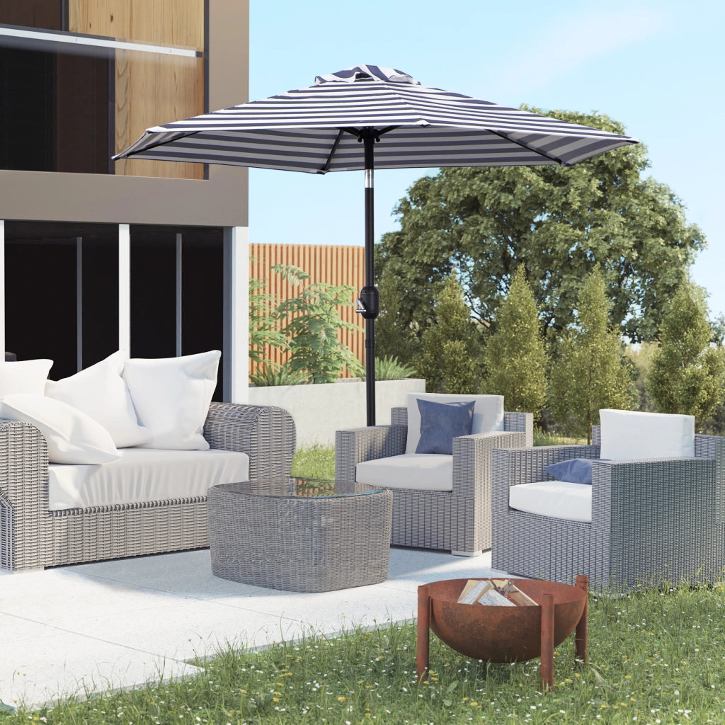 Ombrellone da Giardino ¨C Minimal ¨C 230x216 cm Blu e Bianco