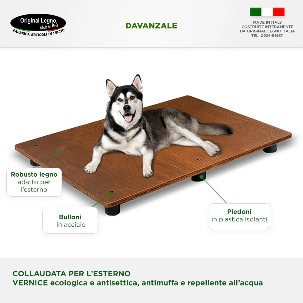 CUCCIA IN LEGNO DA ESTERNO MODELLO 4XL GIGANTE E DAVANZALE CON "TENDINA OMAGGIO" L. 150x P.190 x H.115