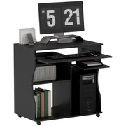 Scrivania con ruote e cassetti ¨C Minimal ¨C Nero 80x48x75 cm