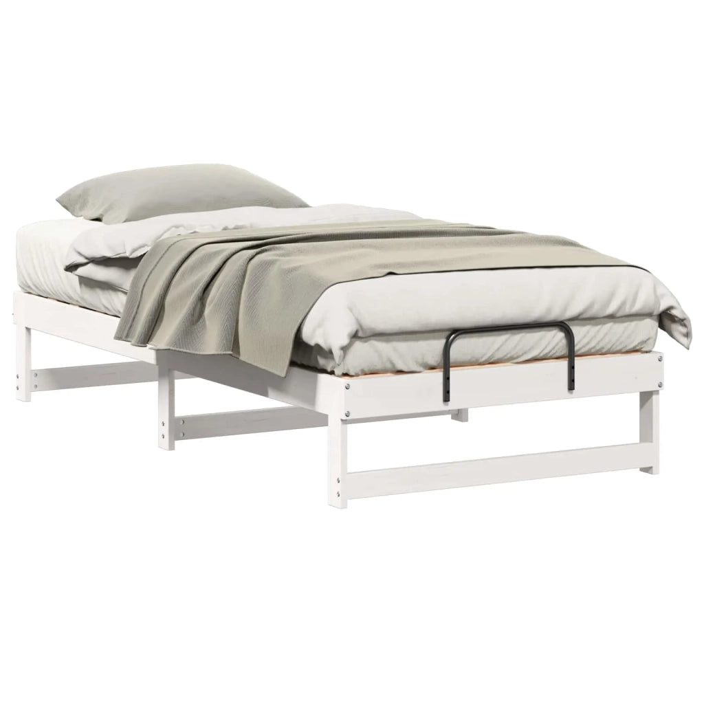 Struttura del letto Bianco 90 x 200 cm Pino massello 873146