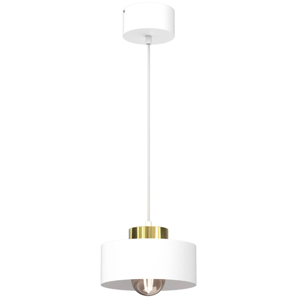 Lampada a sospensione Marti bianca oro E27 Luminex