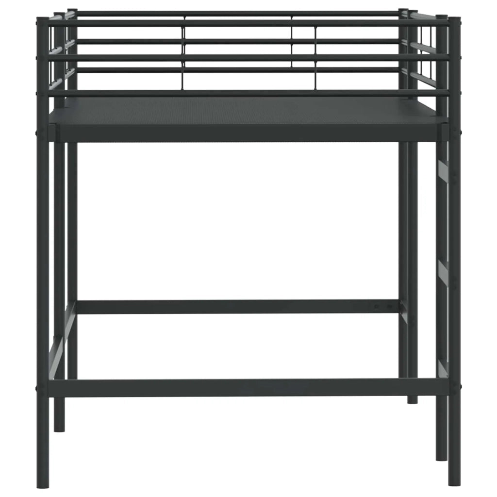 Struttura del letto loft per bambini-Giroletto per bambini Nero 107 x 200 cm Acciaio