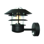 Applique esterna nera PIR E27 60W Helsingor Elstead
