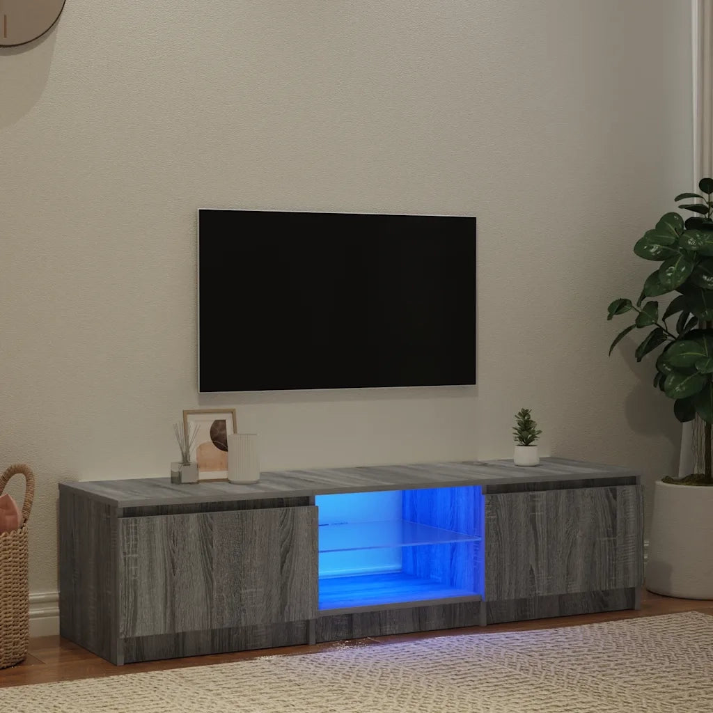 Mobile Porta TV con Luci LED-Mobile per TV-Credenza TV Grigio Sonoma 140x40x36 cm