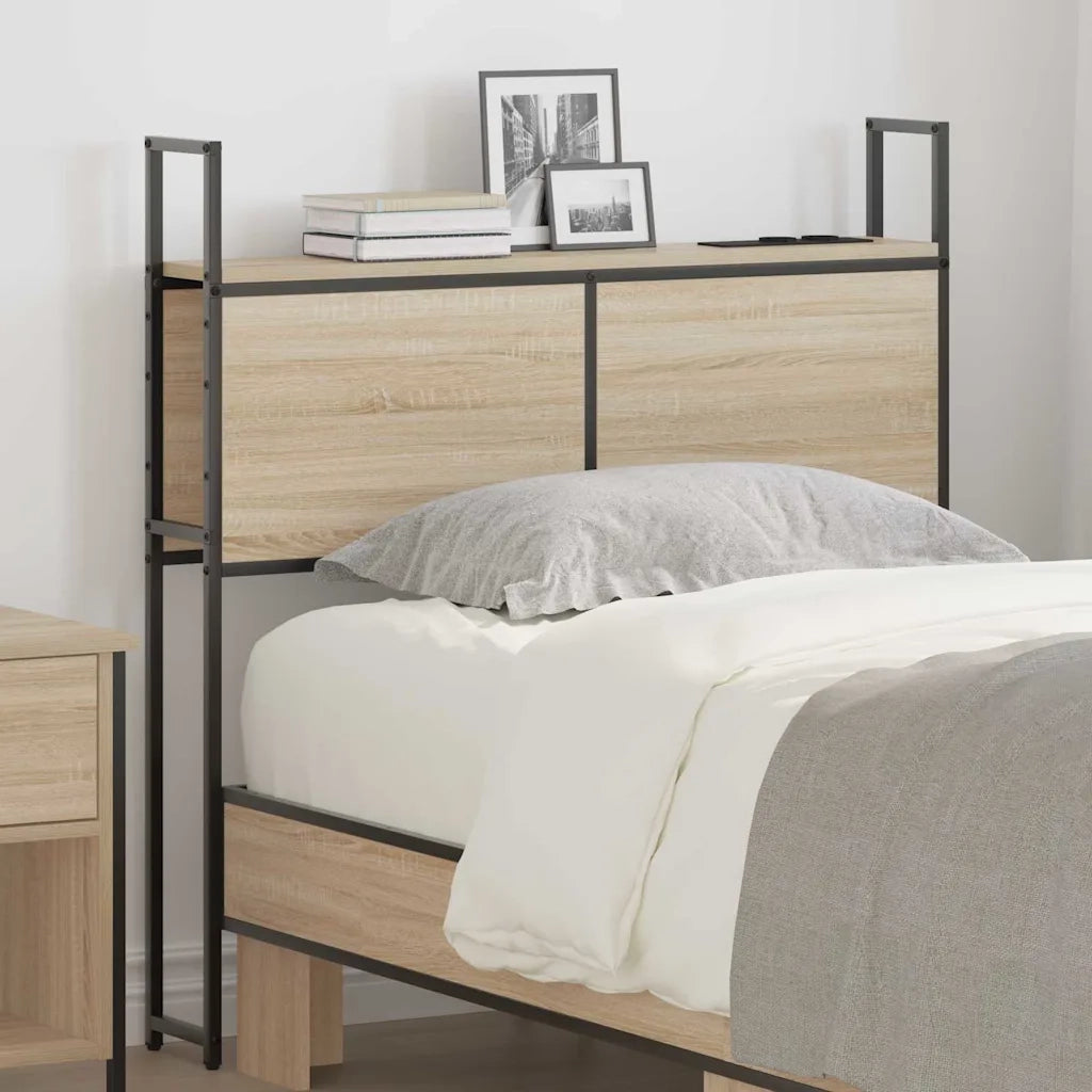 Testiera con Stazione di Carica e Storage rovere sonoma 859776