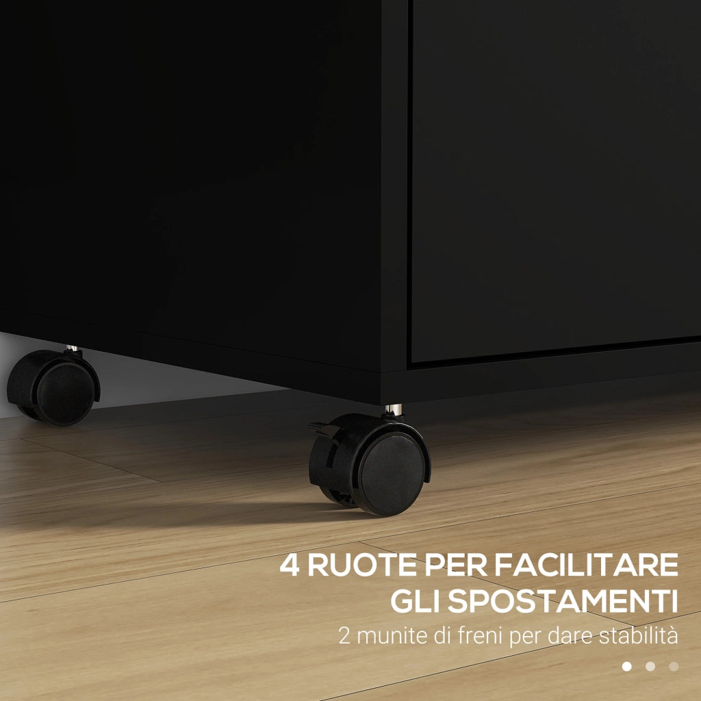 Scrivania con 2 Cassetti e Ripiani ¨C zephmum ¨C 80x40x66cm, Nero