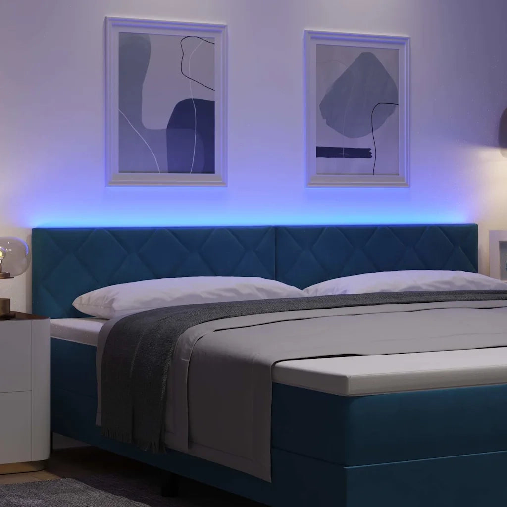 Testiera LED Blu Scuro 200 cm Velluto 3338263