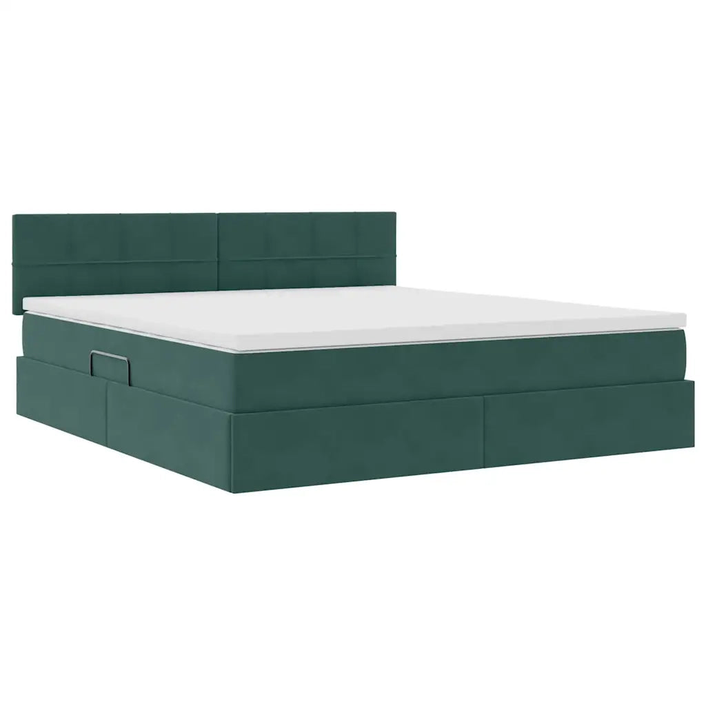 Letto con Contenitore Verde Scuro 180 x 200 cm Velluto
