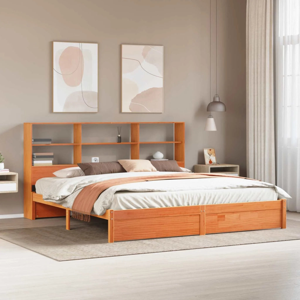 Struttura del letto con testiera contenitore Marrone Cera 3422705