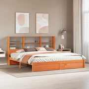 Struttura del letto con testiera contenitore Marrone Cera 3422705