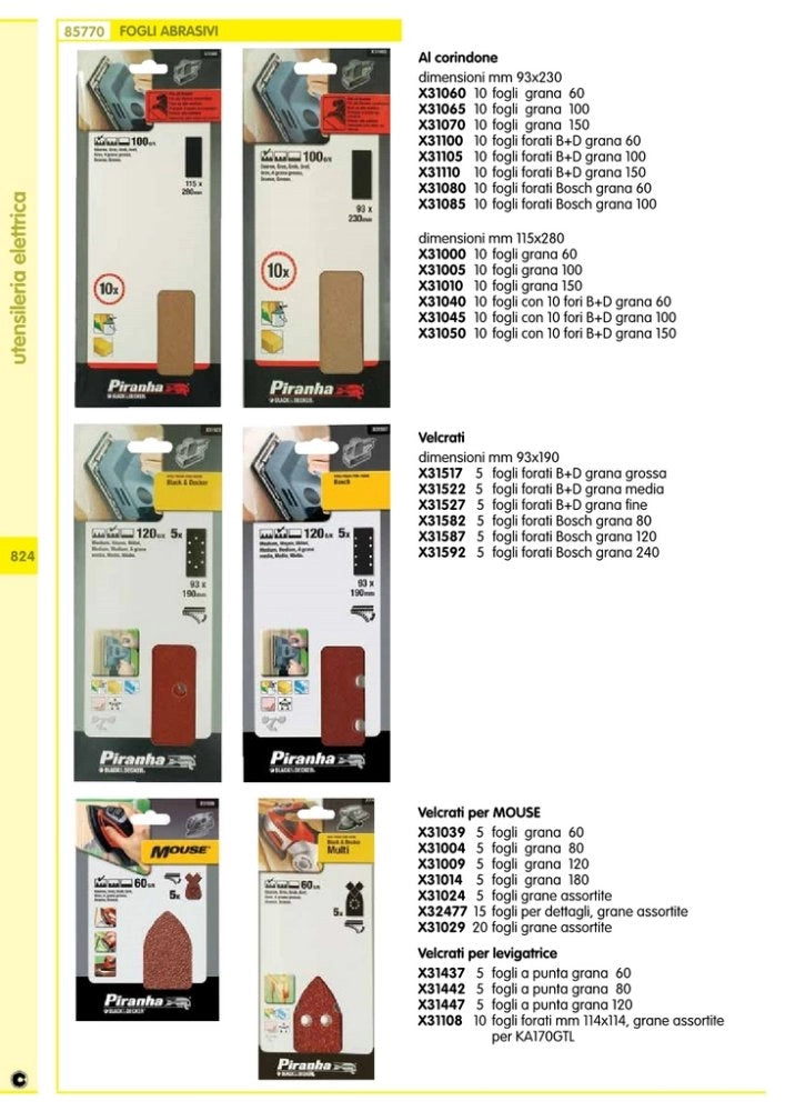 1pz piranha/stanley sta31587 (x31587) 5 fogli vel.bosch 93x190 gr.120 cod:ferx.15837
