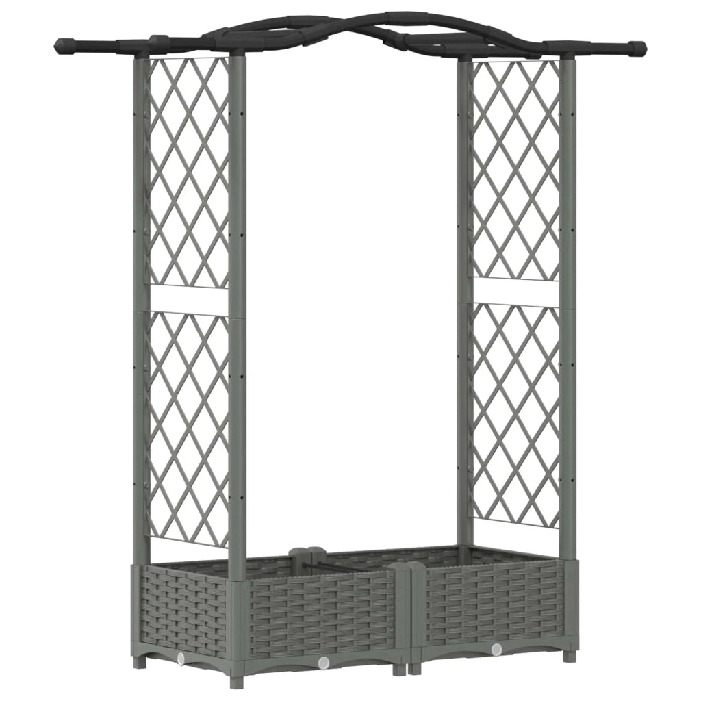 Letto Rialzato con Griglia e Tetto Grigio chiaro PP 42032575