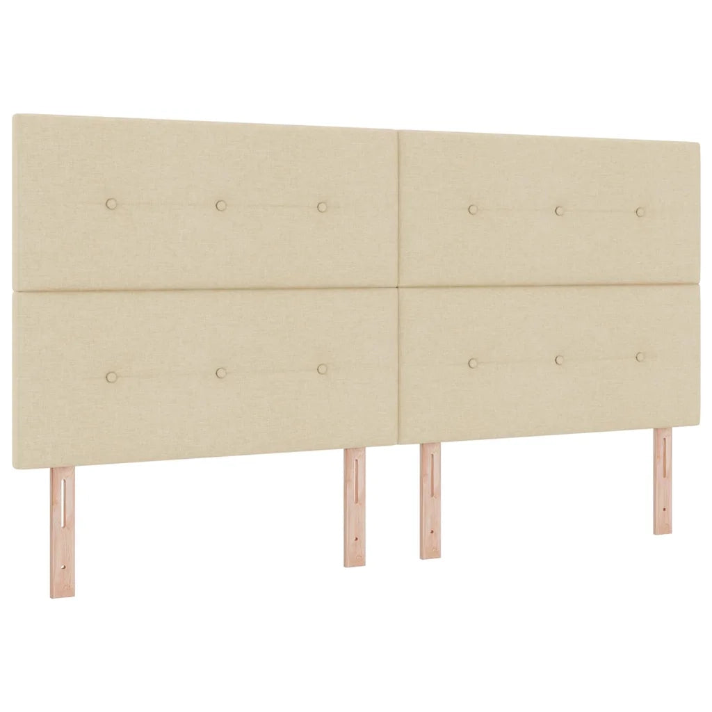Letto a molle con strisce LED Crema 200 x 200 cm Tessuto 3343719