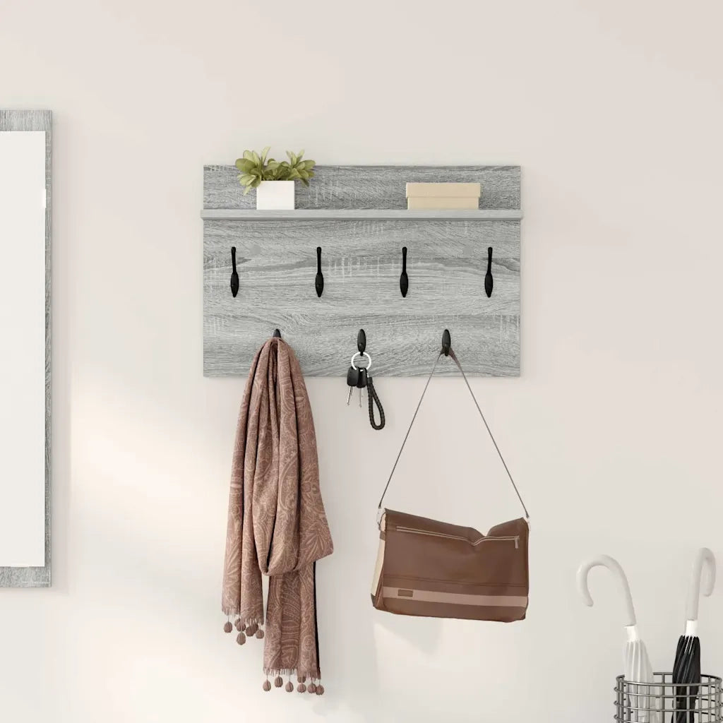 Appendiabiti a muro A parete Grigio Sonoma 60 x 40 x 12 cm 874432