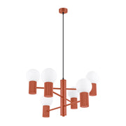 Lampadario HALO 6 rosso ocra