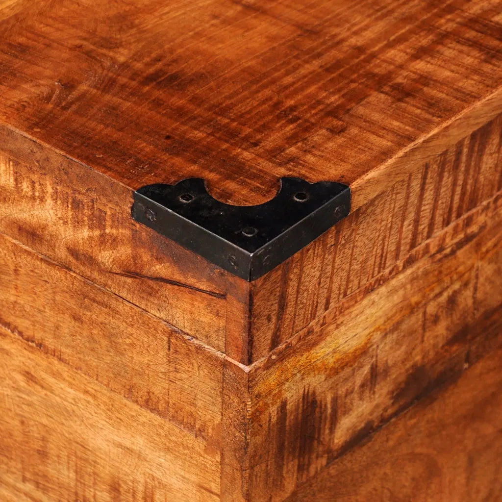 Cassapanca di Stoccaggio a Cubo in Legno Ruvido di Mango 241636